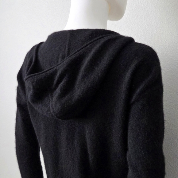 Cashmere Luxury Full Zip Black Hoodie By Charter Club, Pockets, Size Small - Picture 6 of 16